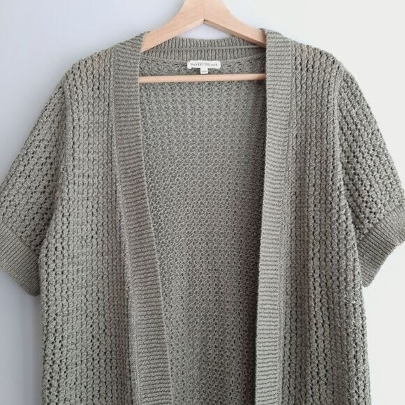 NORTHERN REFLECTIONS Open Front Knit Cardigan Sweater Sage Green Sz XXL - Picture 2 of 12